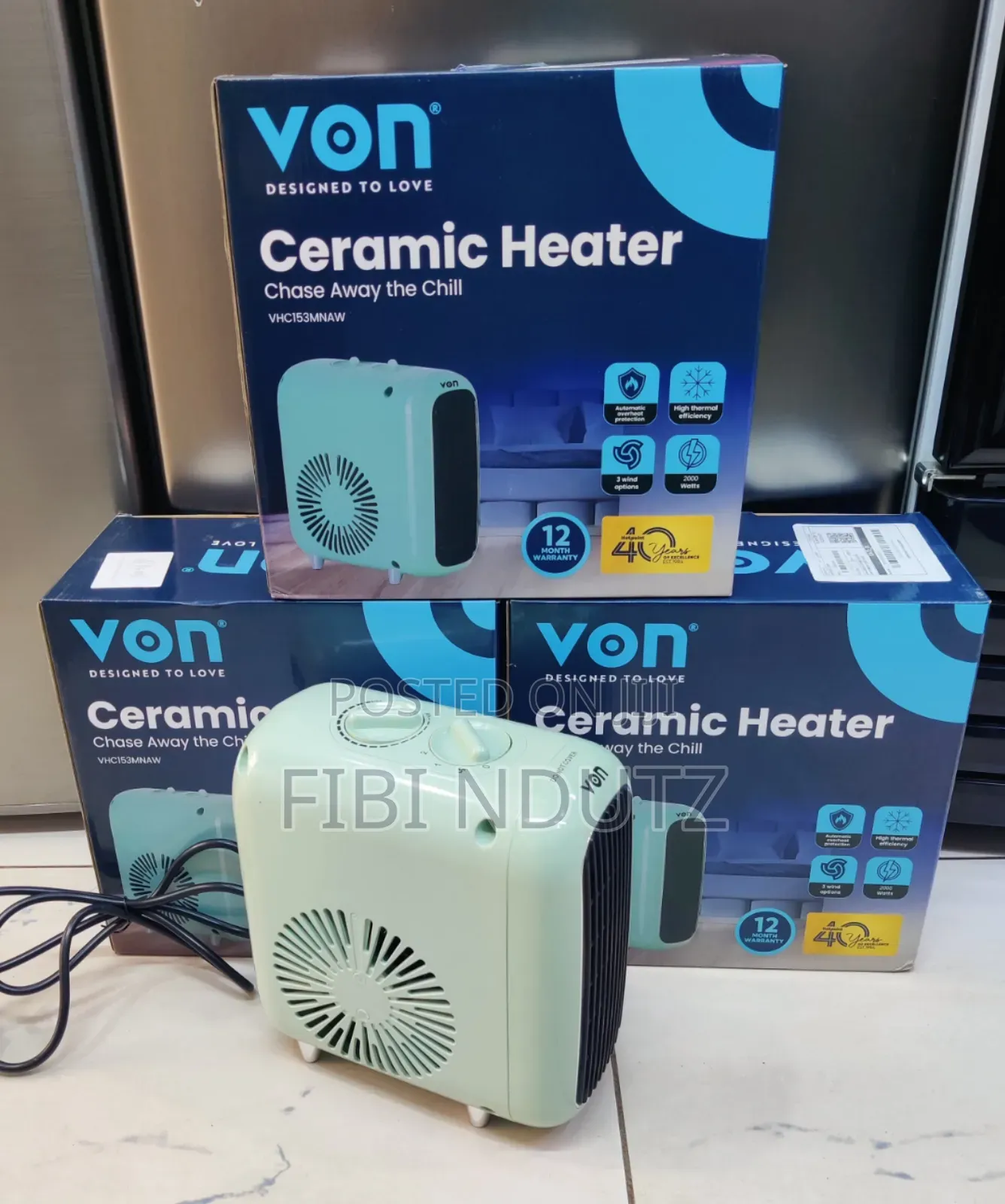 Von Room Heater/Ceramic Heater 1500 Watts