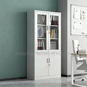 Office Cabinet; 2-door Half Glass Filing Office Cabinet