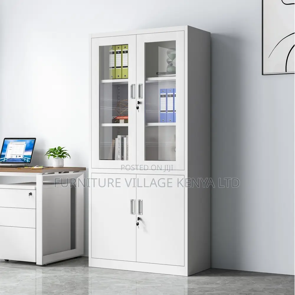 Office Cabinet; 2-door Half Glass Filing Office Cabinet