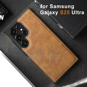Brown Full Hard Soft Pu Leather Case for Samsung Galaxy S25 Ultra