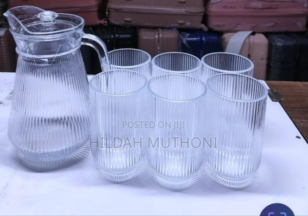 Water Set 
1.3 LTRS Jug
6 PCS 440ml Ribbed Glasses
Available