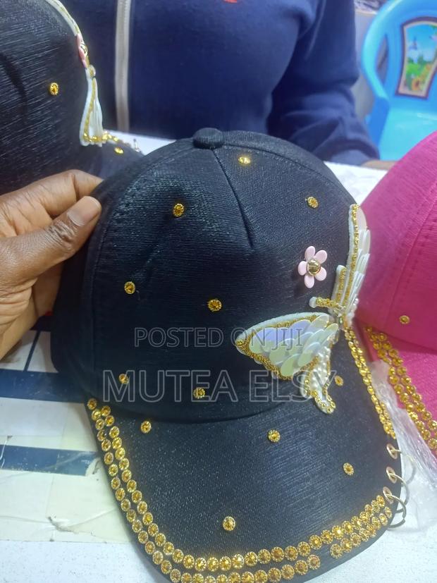 Multicoloured Glitterly Butterfly Ladies Caps - thumbnail 6