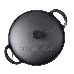 30 Cm (5l) Pre-Seasoned Cast Iron Pot With a Lid