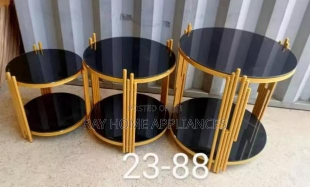 3 in 1 Executive Glass Effect Marble Table