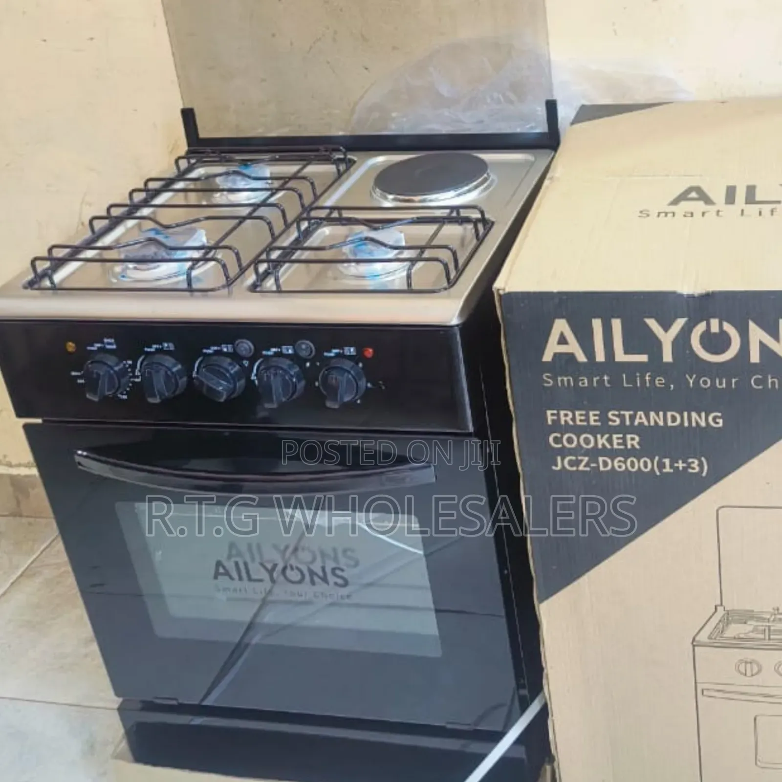 Ailyons 60×60cm 3 Gas + 1 Electric Standing Cooker