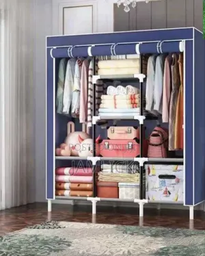 Metallic Wardrobe Portable Clothes Closet Storage Organizer - Js