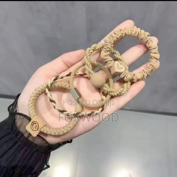 Rubber Bandelastic Hair Rope 5pcs - thumbnail 5