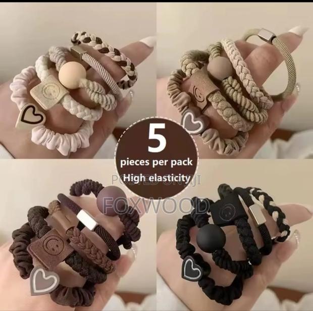 Rubber Bandelastic Hair Rope 5pcs - thumbnail 6