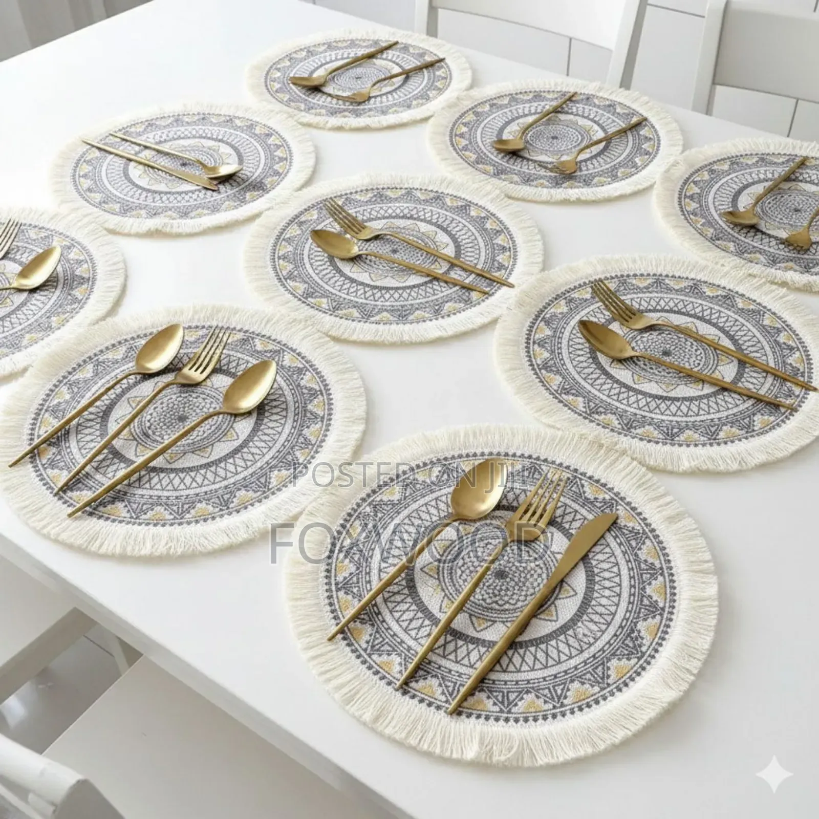 Boho Style Jute Table Place Mats
 6pcs