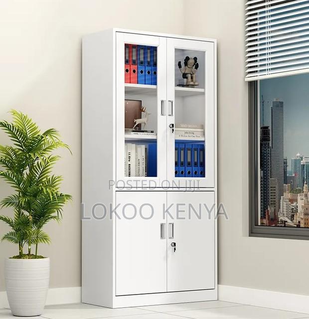 Office Cabinet; Imported Half Glass Steel Lockable Storage Cabinet