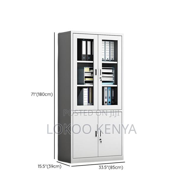 Office Cabinet; Imported Half Glass Steel Lockable Storage Cabinet - thumbnail 6