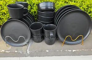 24 Pieces Black Elegant Dinner Set