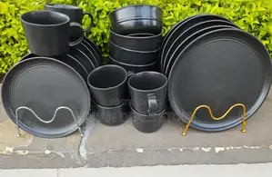 24 Pieces Black Elegant Dinner Set
