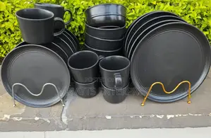 24 Pieces Black Elegant Dinner Set