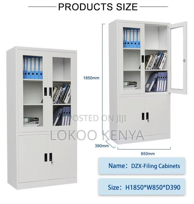 Office Cabinet; Imported Half Glass Steel Lockable Storage Cabinet - thumbnail 11