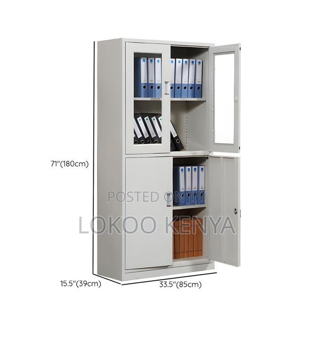 Office Cabinet; Imported Half Glass Steel Lockable Storage Cabinet - thumbnail 13
