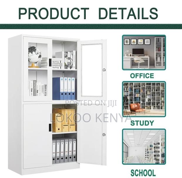 Office Cabinet; Imported Half Glass Steel Lockable Storage Cabinet - thumbnail 14