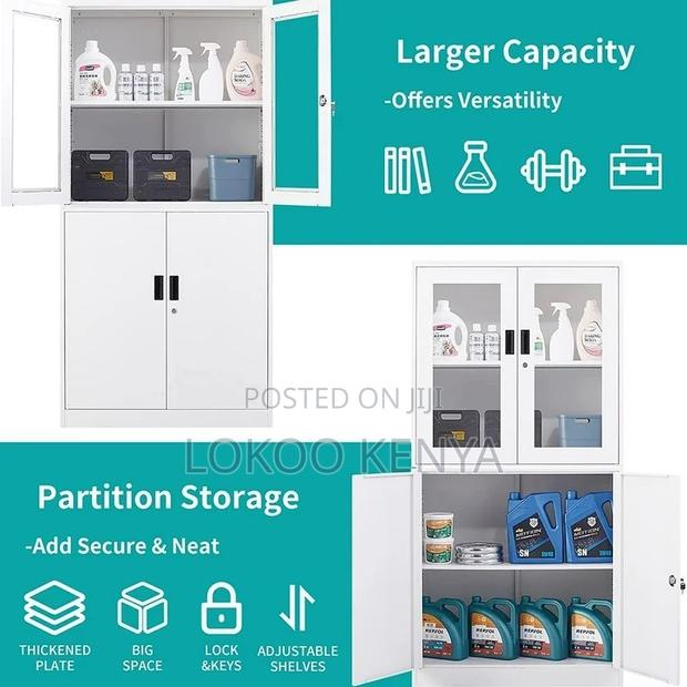 Office Cabinet; Imported Half Glass Steel Lockable Storage Cabinet - thumbnail 15