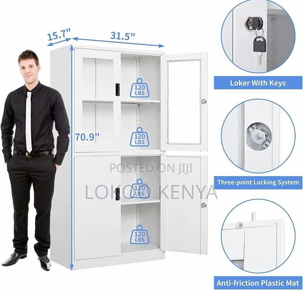 Office Cabinet; Imported Half Glass Steel Lockable Storage Cabinet - thumbnail 17