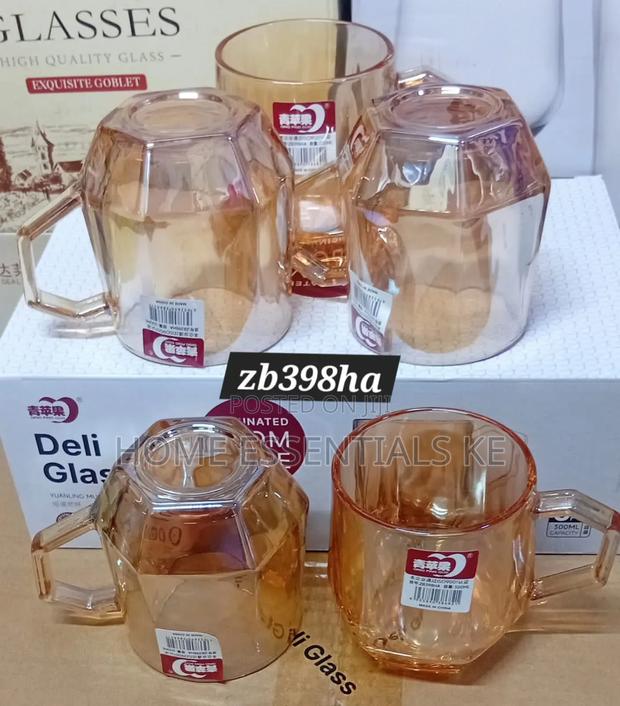 Golden Glass Tea Mug 6pc Set