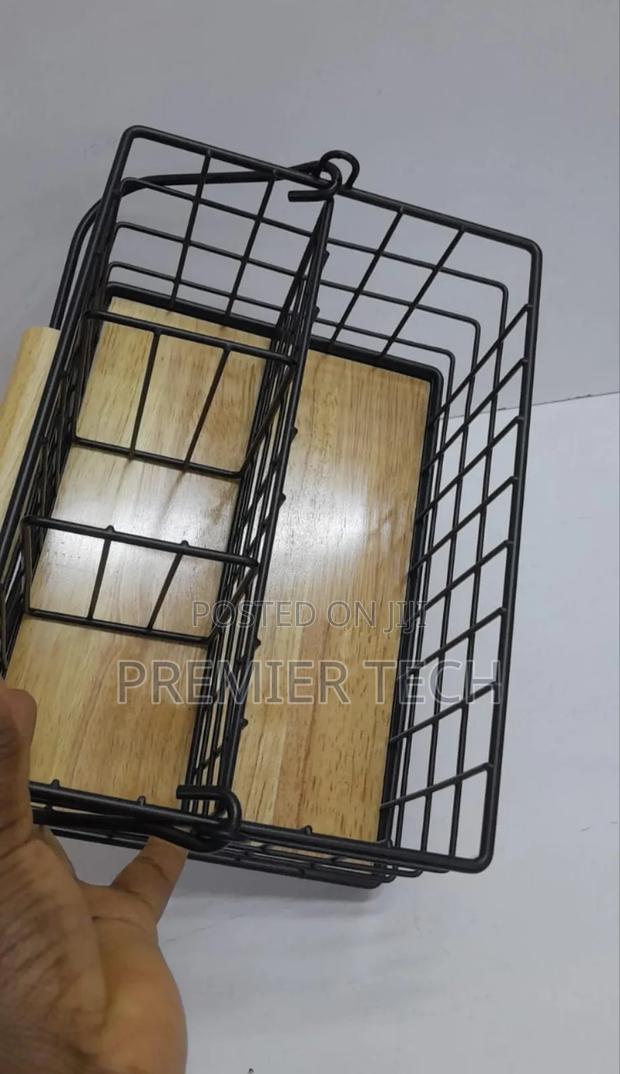 4 in 1 Cutlery Holder With Handle With Bamboo Base - thumbnail 2