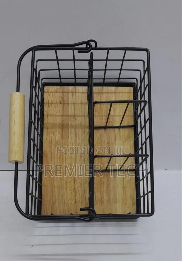 4 in 1 Cutlery Holder With Handle With Bamboo Base - thumbnail 3