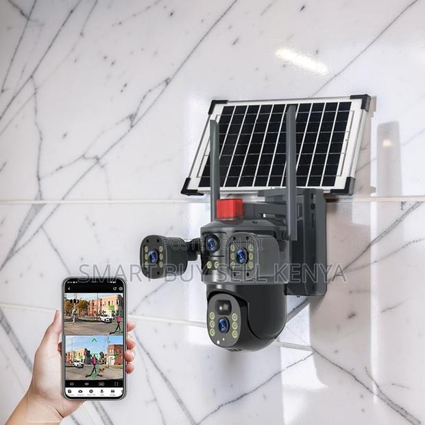 8w High Efficiency Solar Panel 20mp 4g PTZ Triple Lens Solar Camera - main view