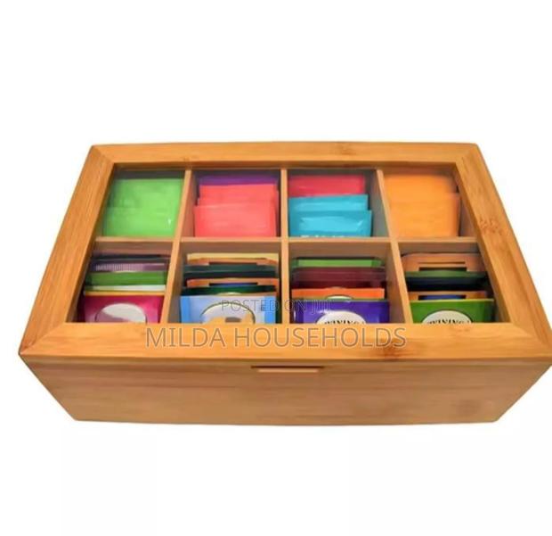 6 Slots Bamboo Wooden Teabag Organiser