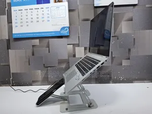 Dual Laptop And Mobile Stand, Foldable Aluminum Riser With Heat-vent