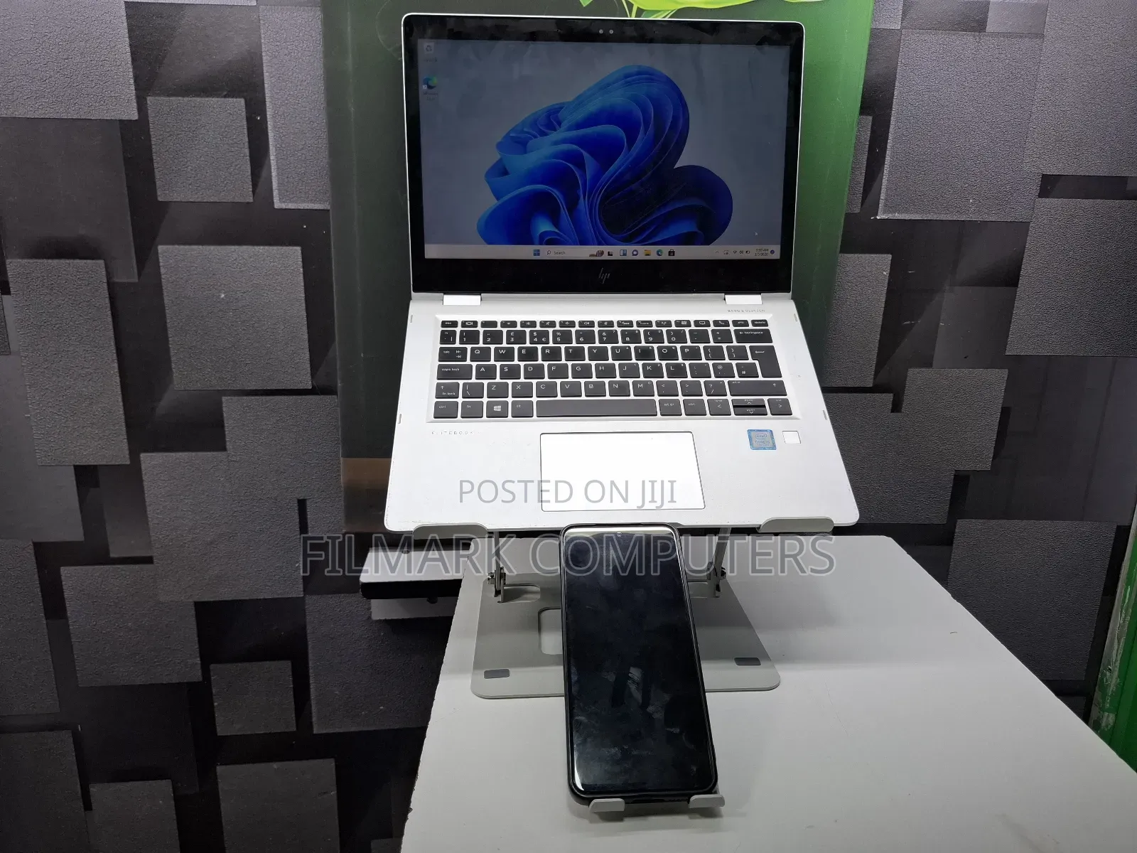 Dual Laptop And Mobile Stand, Foldable Aluminum Riser With Heat-vent