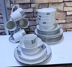24 PCS Stylish Opal Dinnerset 6 Plates 6 Side Plates 6 Bowls6 Cups