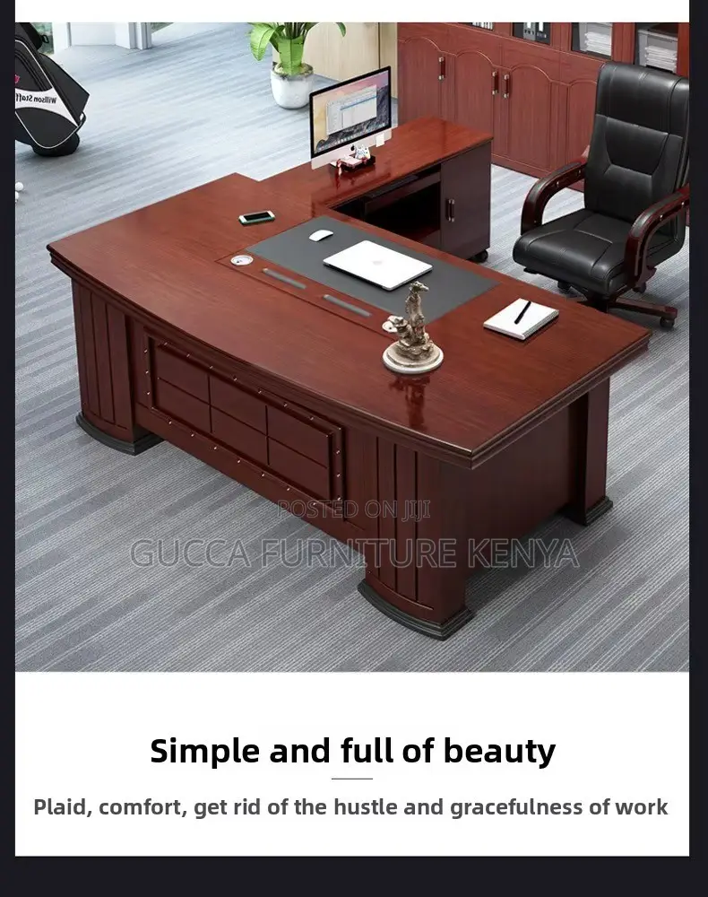 Executive President L-shaped Office Table-180cm