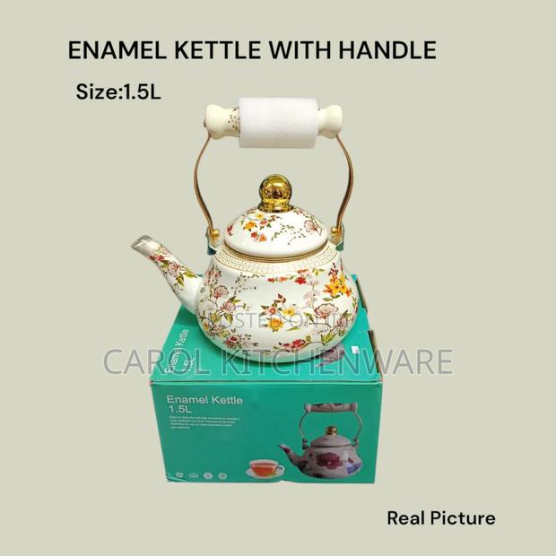 Enamel Kettle With Handle/Floral Enamel Tea Pot