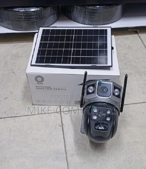 V380 Wireless Solar Security Cameras Waterproof Dual Lens Solar Camera
