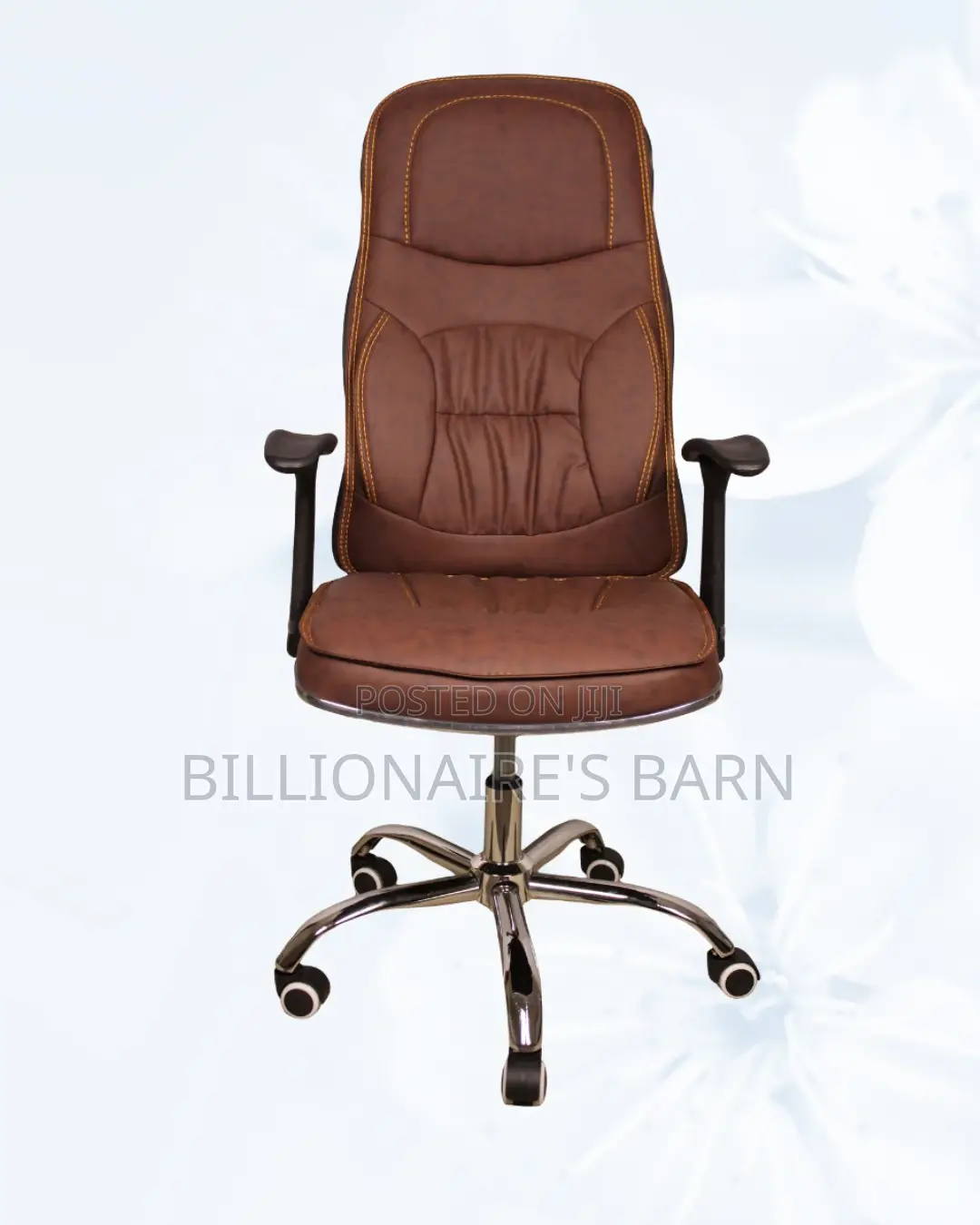 Ergonomic Executive Leather Chair - Padded Armrest Support Seating