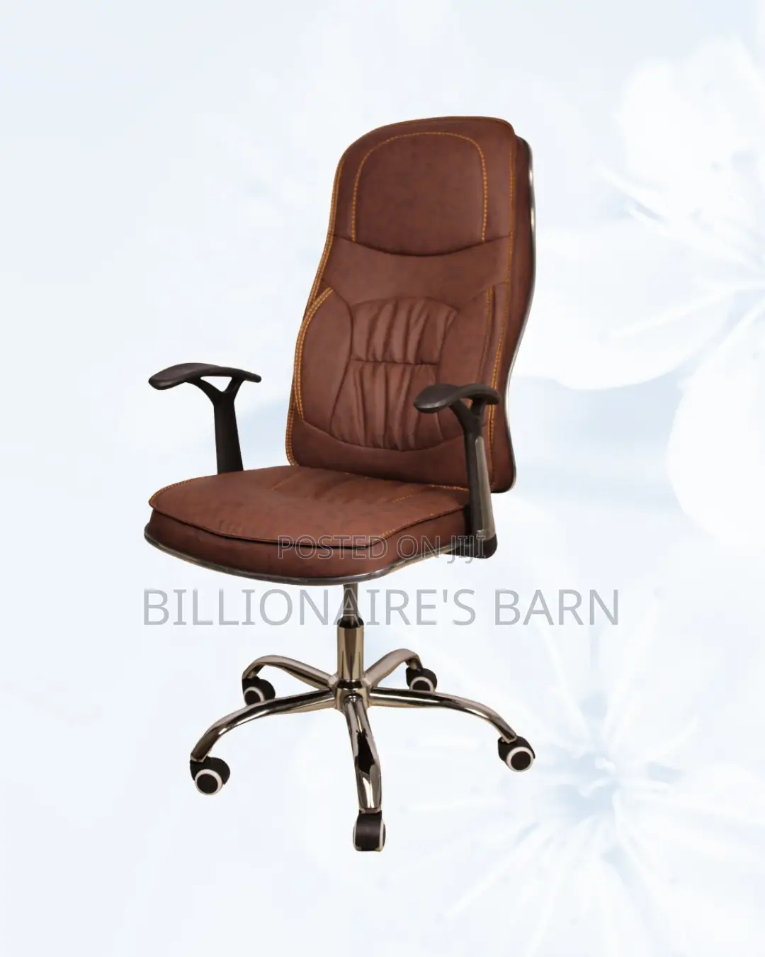 Ergonomic Executive Leather Chair - Padded Armrest Support Seating