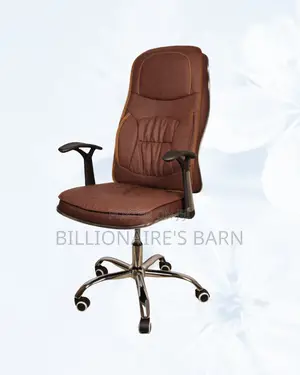 Ergonomic Executive Leather Chair - Padded Armrest Support Seating