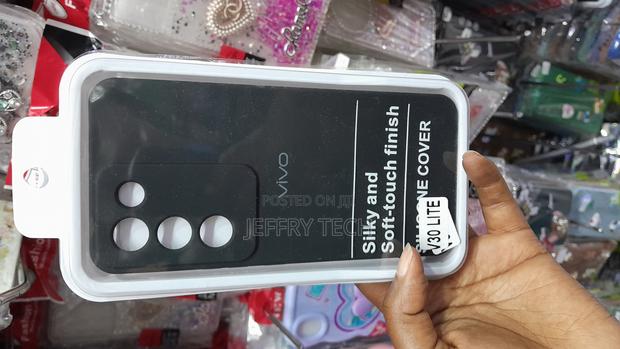 Damtte Vivo V30 Lite Slim Liquid Silicone Full Covered Soft- Black - main view