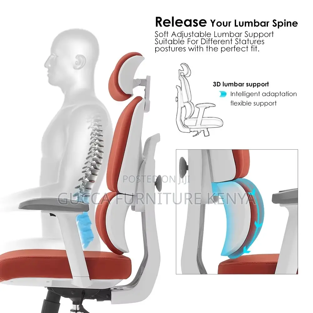 Orange Modern Orthopedic Executive Office Chair