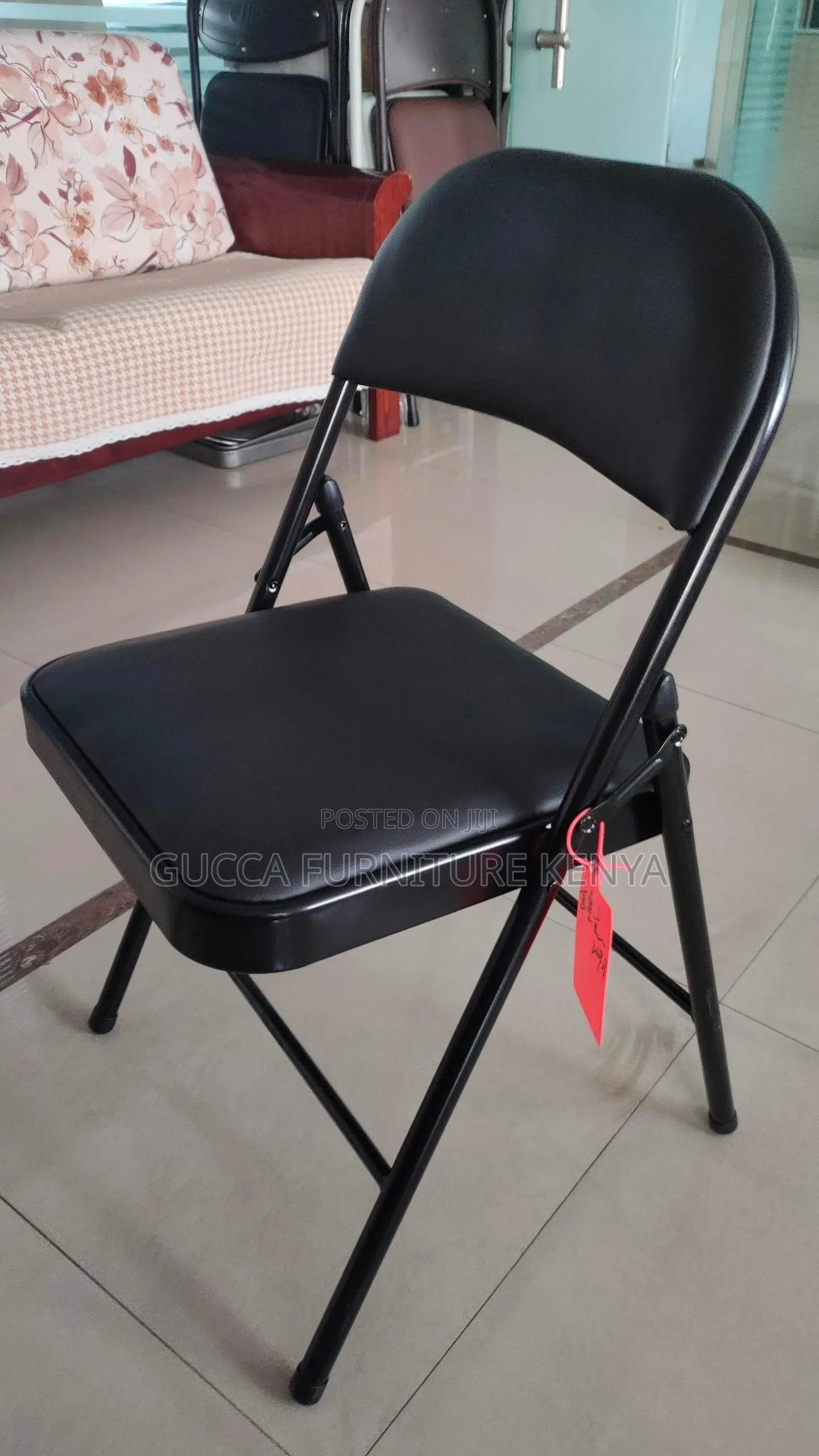 Black Foldable Padded Office Study Chair