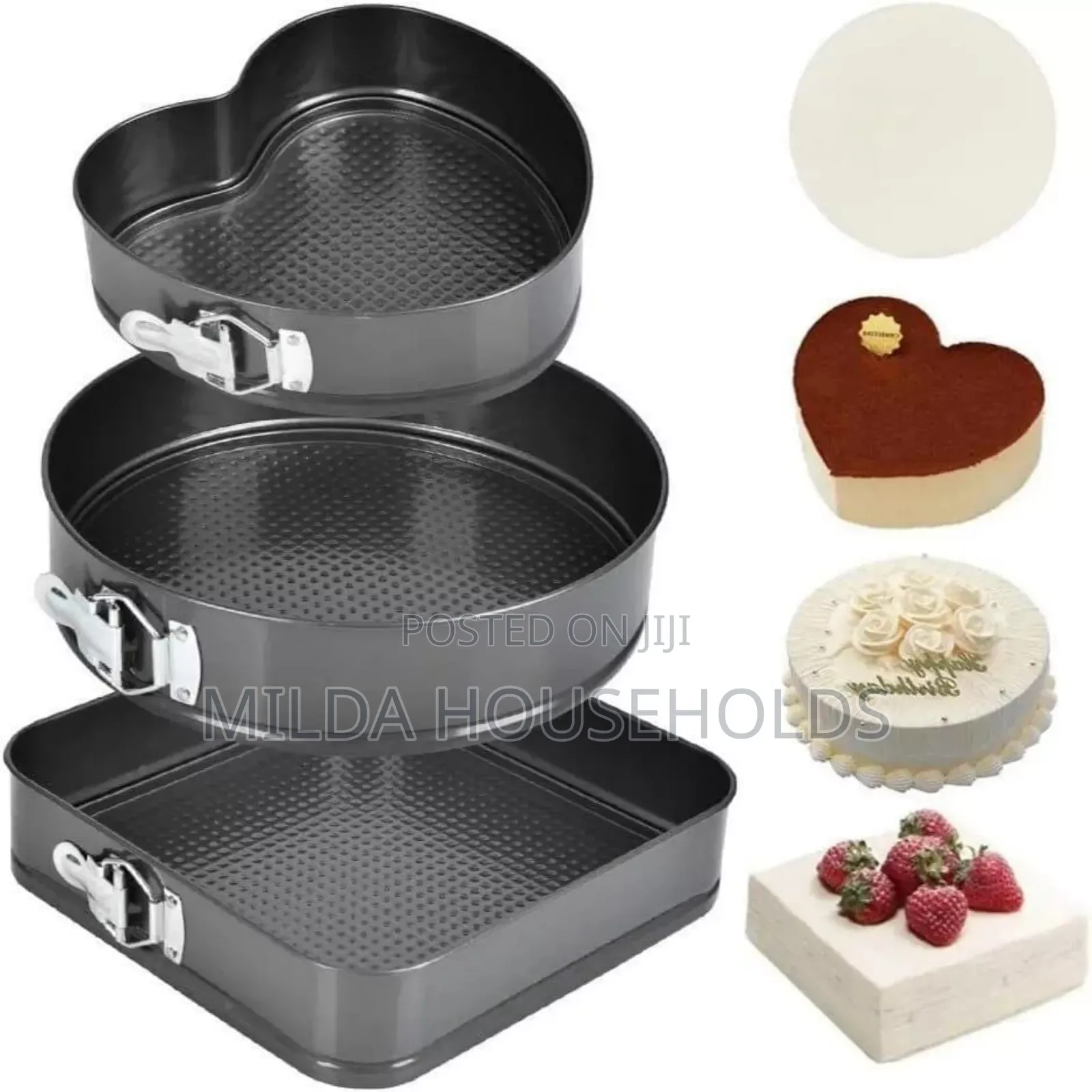 *3pcs Cake Moulds/Baking Tins