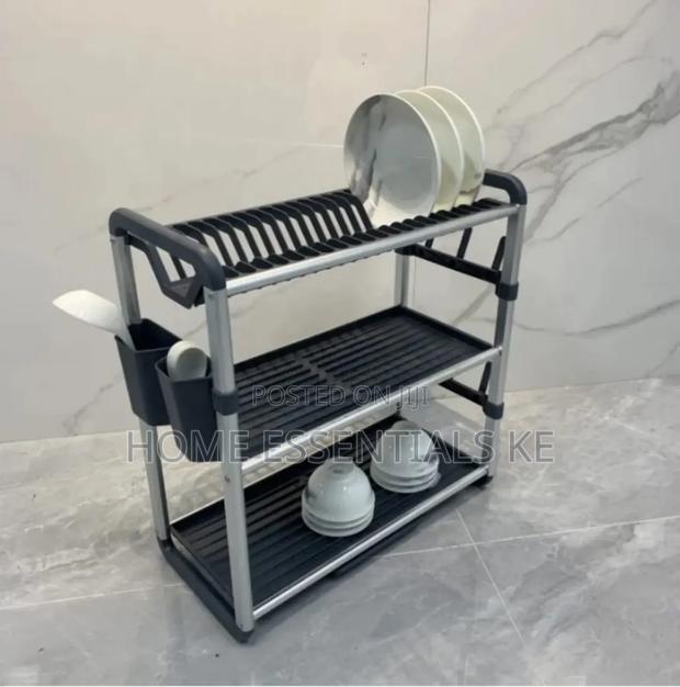 3tier Dish Drying Rack Aluminium Dish Drainer Rack With Drainer Board