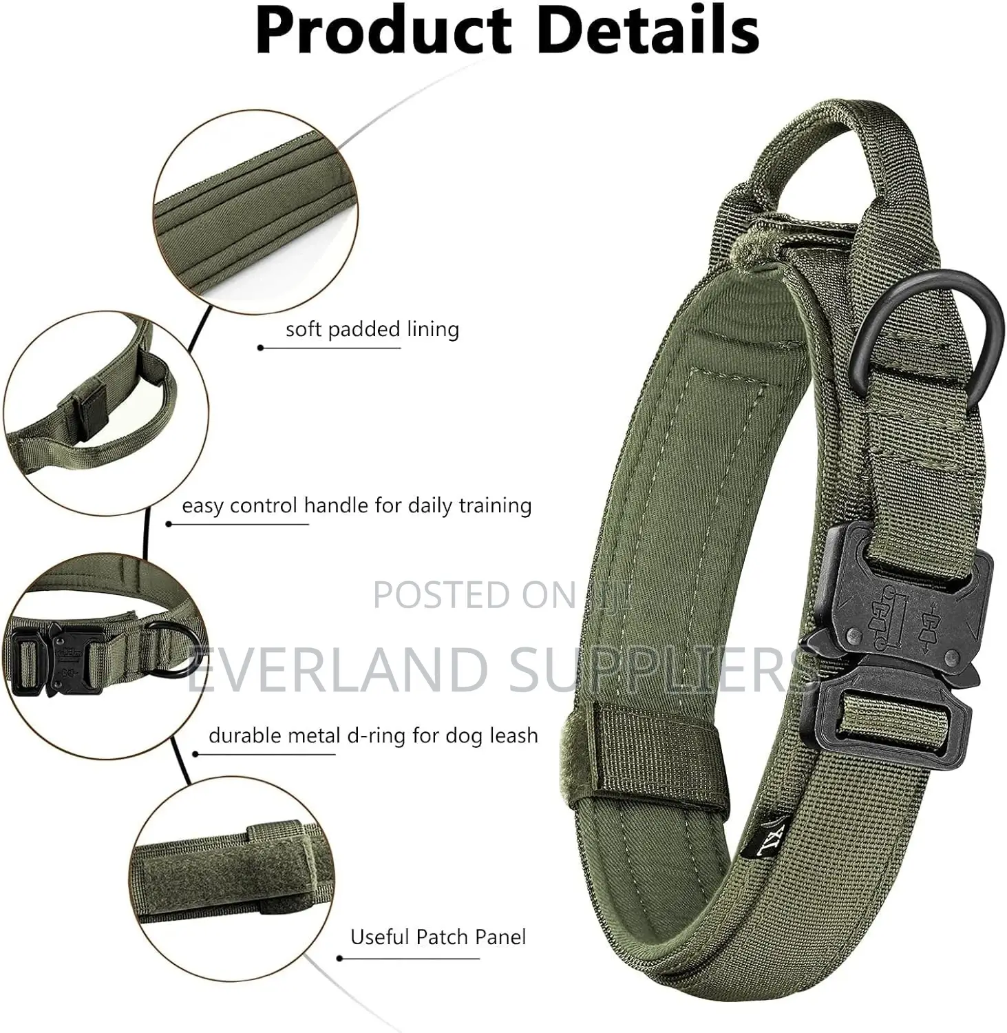 Durable Nylon Tactical Dog Collar for Dogs