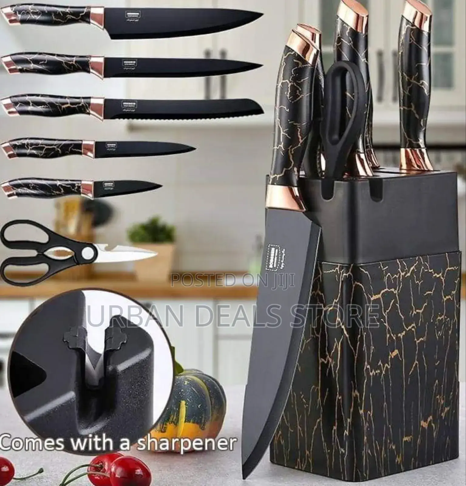 Knife Set 
Marble Black