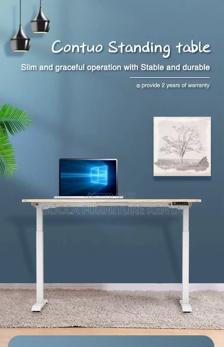 1200mm White Motorized Electric Office Desk