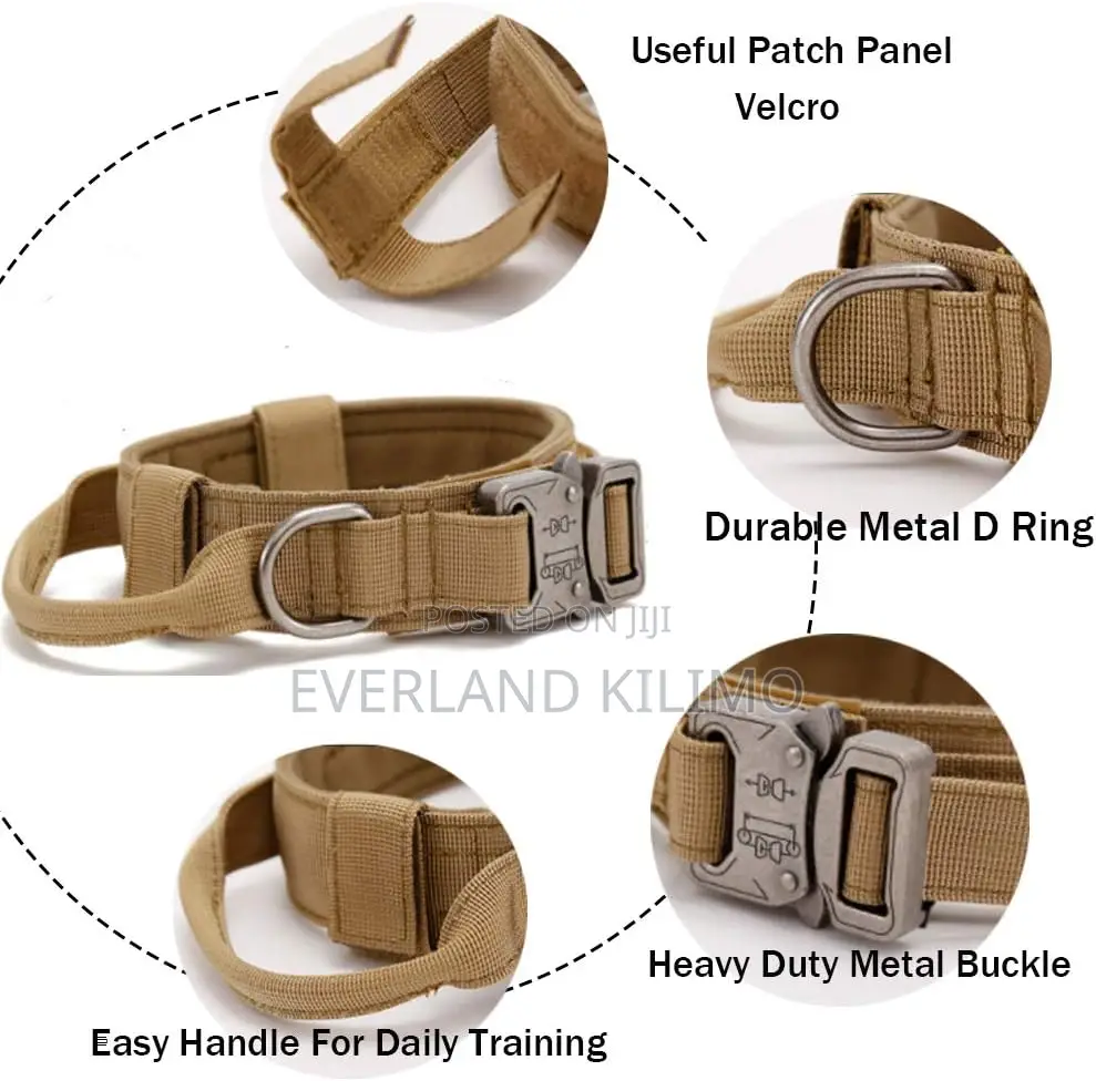 Adjustable Tactical Collar for Dogs – Secure Comfortable