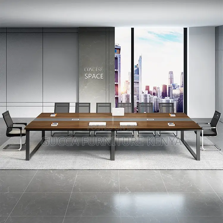 2.4 Meters Office Conference Table With Iron Legs