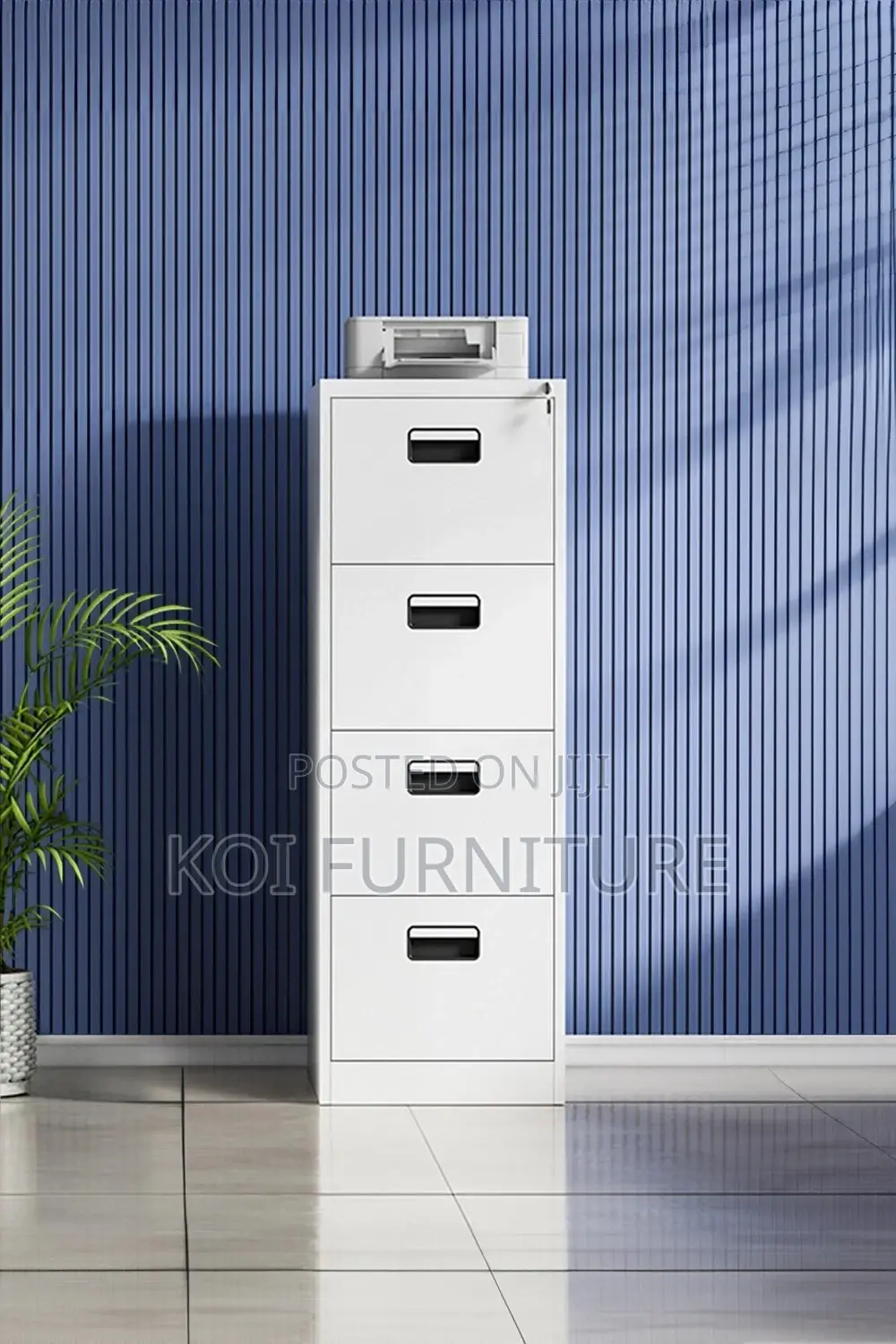 Office Cabinet; Four Drawers Gray Office Cabinet