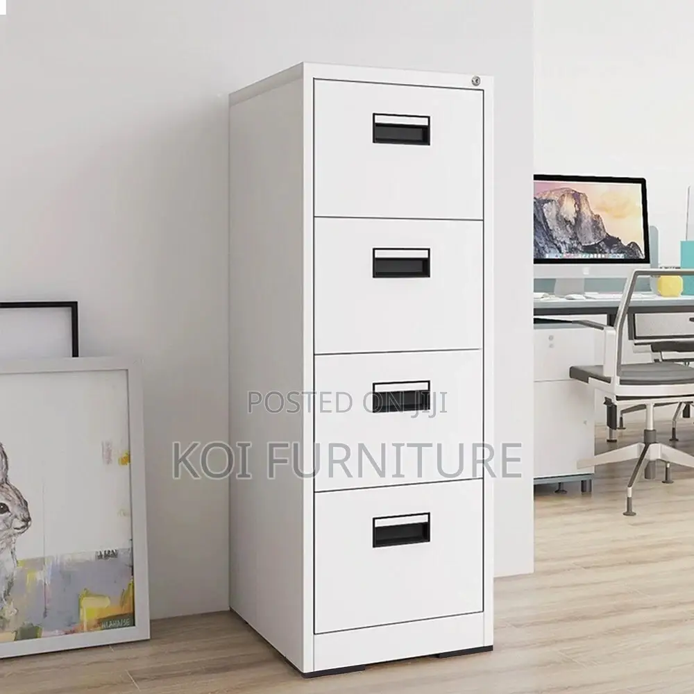 Office Cabinet; Four Drawers Gray Office Cabinet
