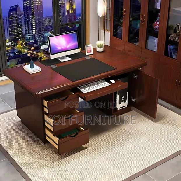 Office Desk; Classy 140cm Mahogany Executive Office Desk - thumbnail 5